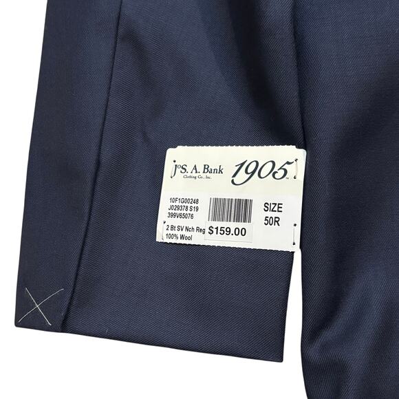 Jos. A. Bank Sport Coat Deep Indigo Blue Wool 2 Button Double Vent Jacket 50R - Picture 3 of 8